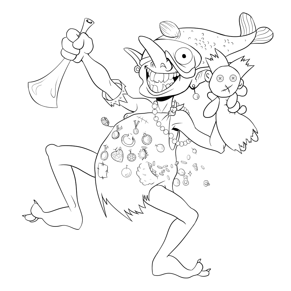 YEEARGHUUUGH!, a goblin shaman aligned with the Sphere of Shinies